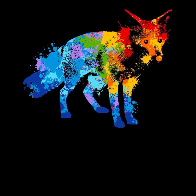 Couleur Splash Fox Renard coloré