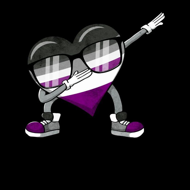 Asexuell Pride Ess Flagga Dabbing Hjärta Sublte HBTQ
