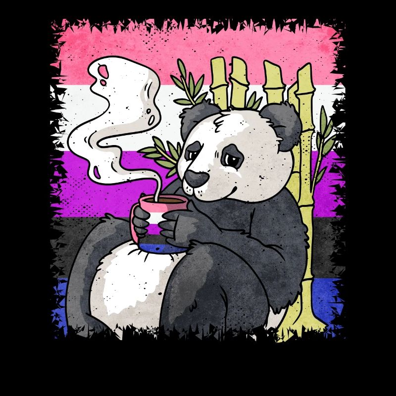 Geschlecht Fluid Stolz Flagge Panda Kaffee Sublte