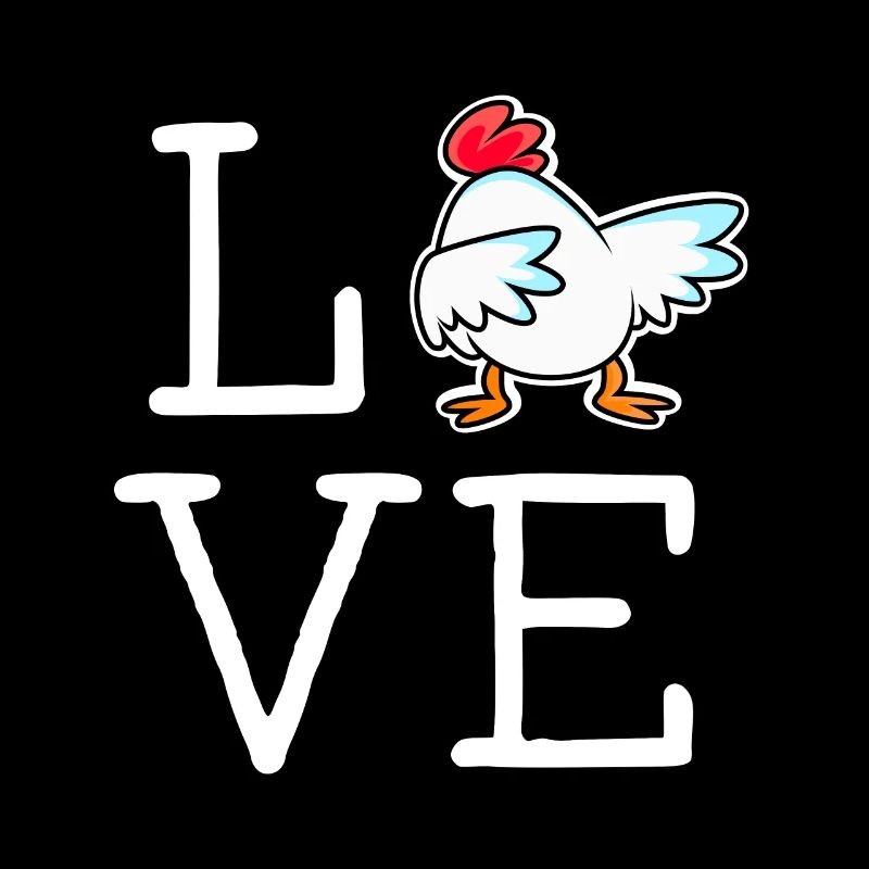 J’adore le lettrage du poulet avec un éleveur de poulet cool