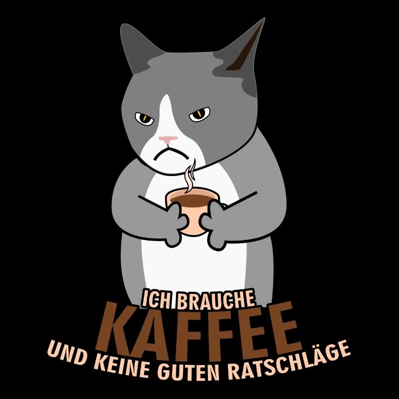 Morgenmuffel Kaffee Katze Kaffeetrinker