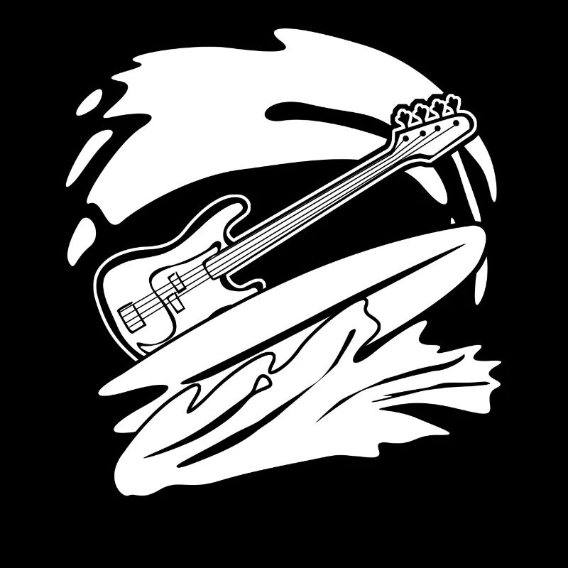 Surf Guitare Basse avec Planche de Surf