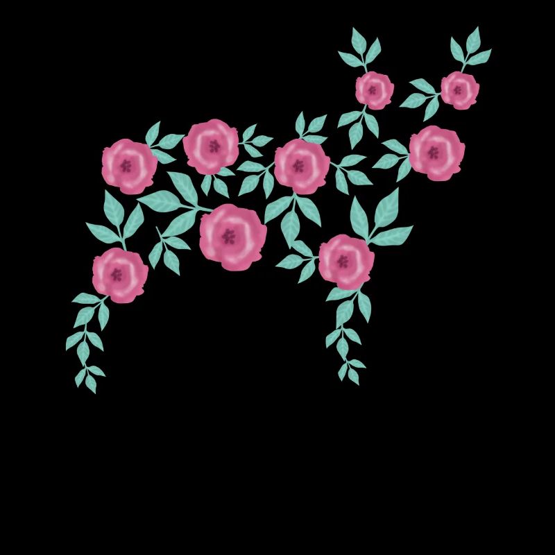 Bouledogue français en fleurs
