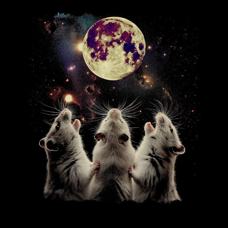 Hamster Hammy Pet Howling Moon