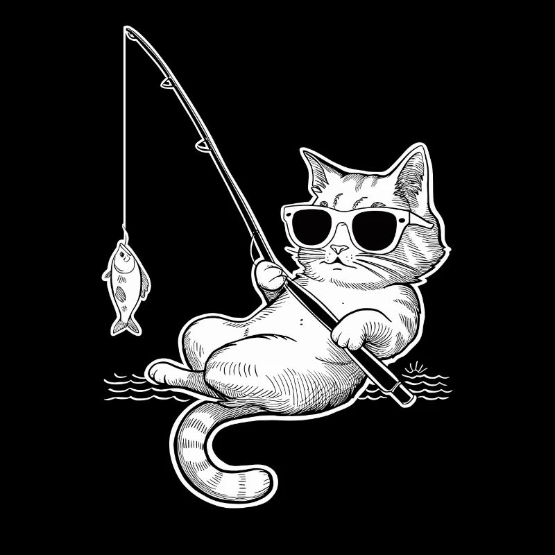 Chat avec des lunettes de soleil pêche