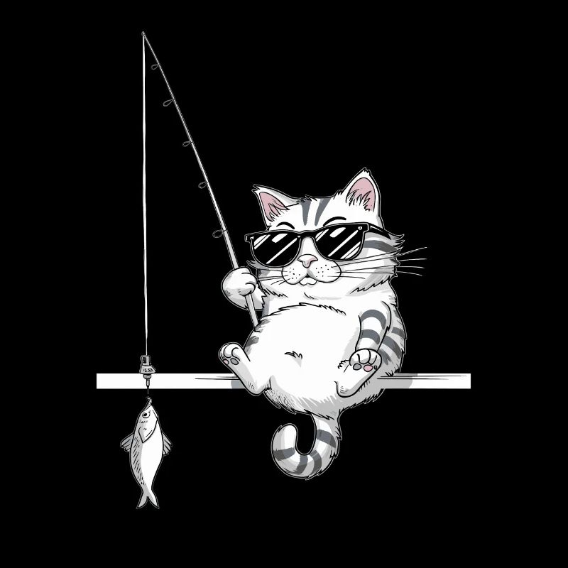 Chat avec des lunettes de soleil pêche