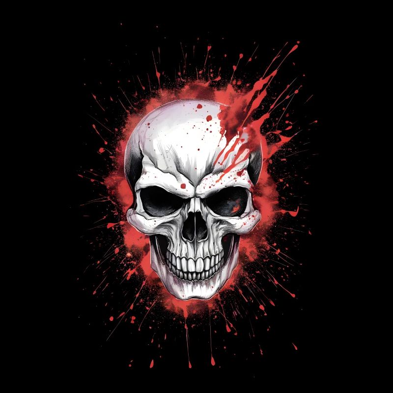 Unheimlicher Schädel mit Blut