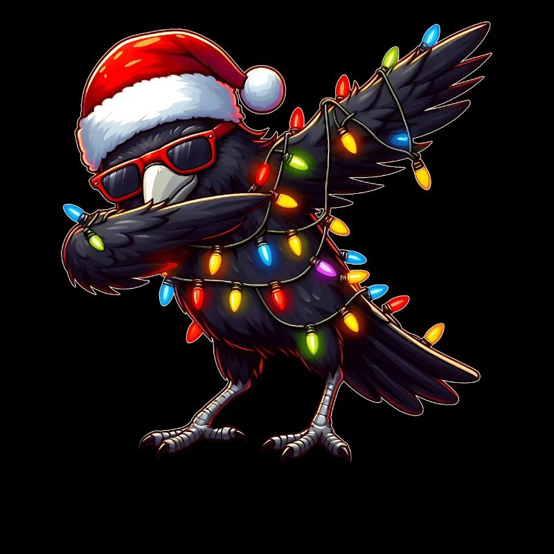 Dabbing Crow Corbeau Lunettes de soleil Noël mignon