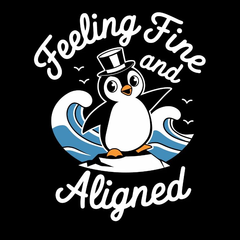 Feeling Fine And Aligned Lustiger Pinguin
