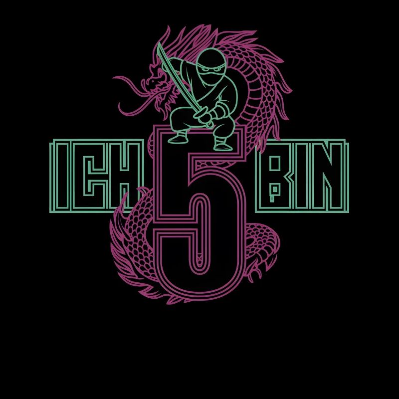 Ich Bin 5 Ninja Geburtstagsshirt