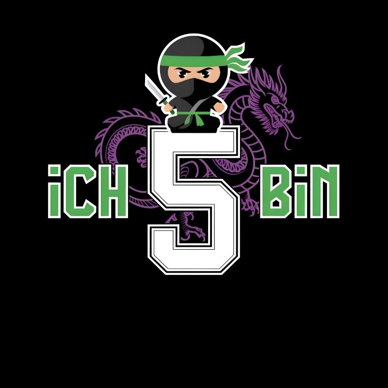 Ich Bin 5 Ninja Geburtstagsshirt