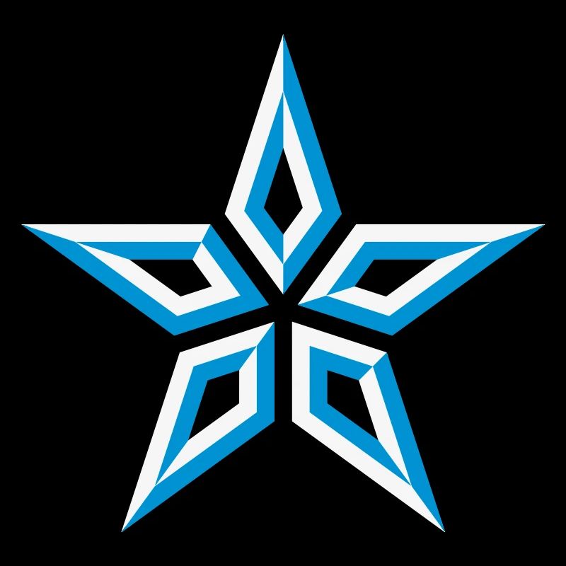 Star Design (Five-Pointed / Blue White)