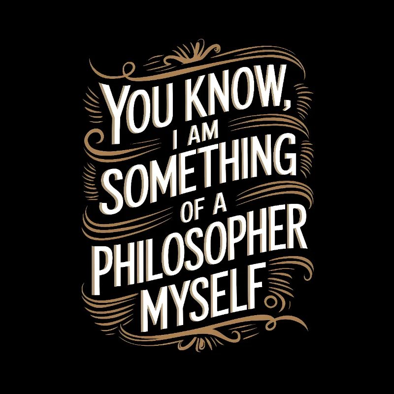 Vous savez, je suis moi-même un peu philosophe