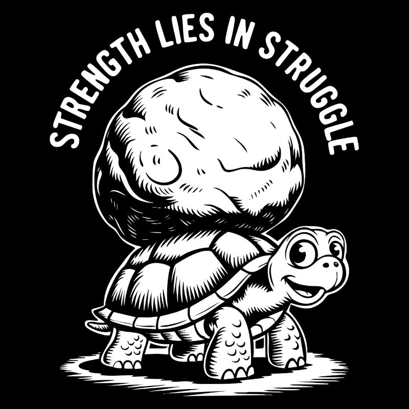 La force réside dans la lutte Tortue Drôle