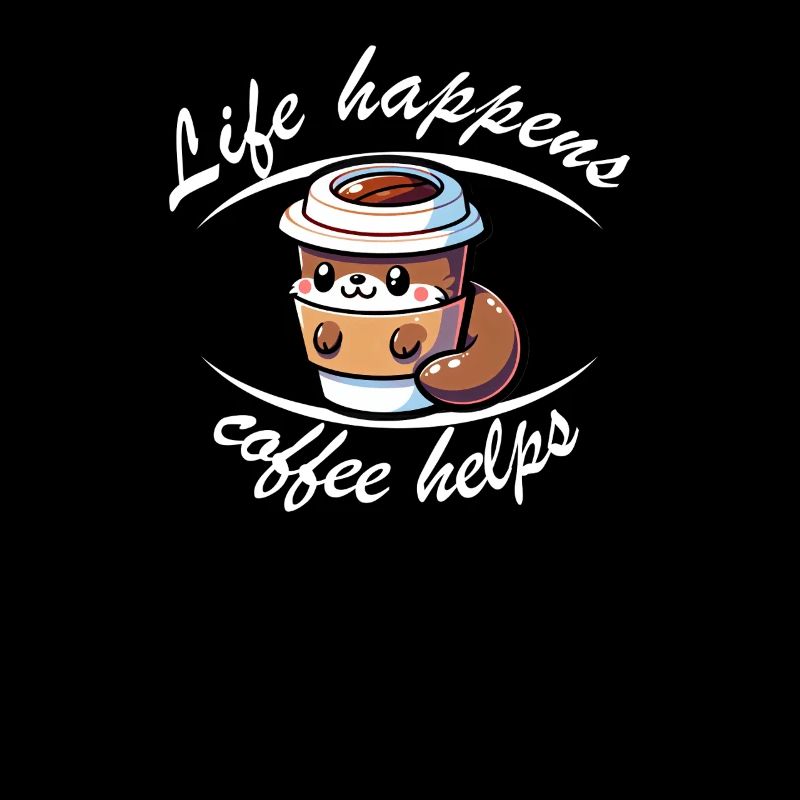 Lustiger Kaffee Spruch mit süßen Otter Arbeit