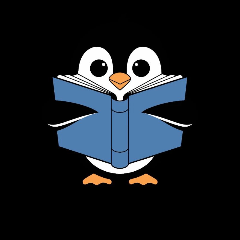 Penguin with book for reading enthusiasts