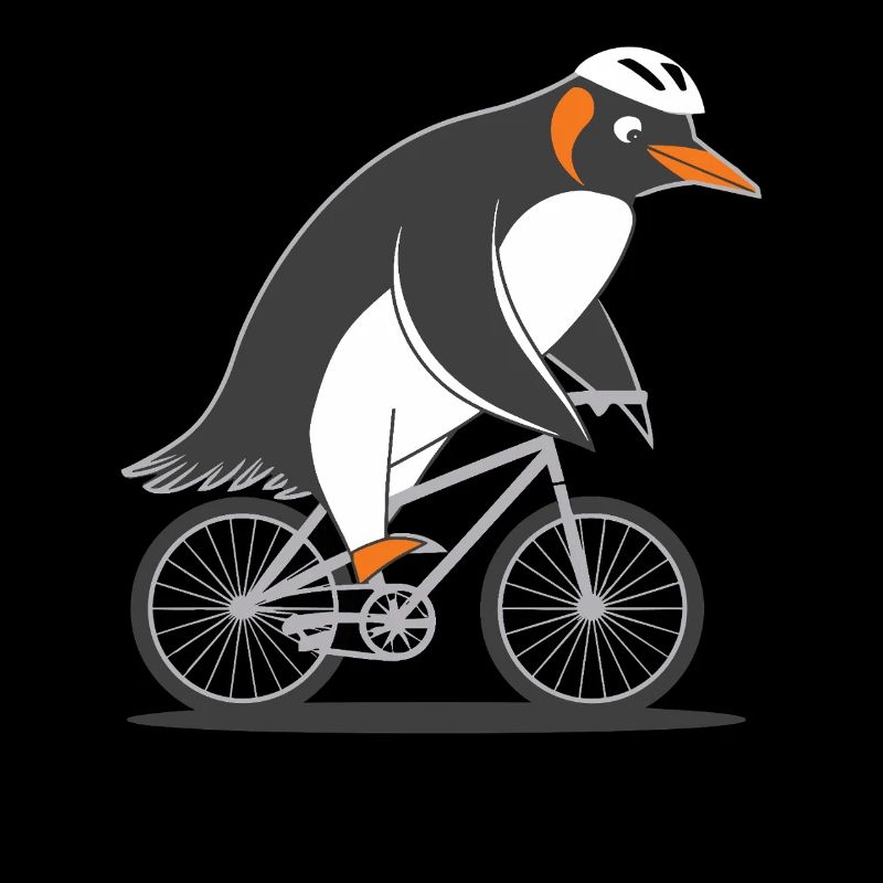 Drôle de pingouin à vélo