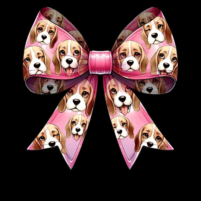 Coquette Schleife Beagle Hund Mama Muster Rosa