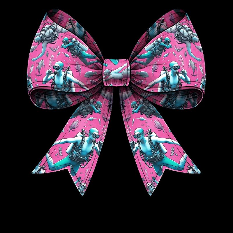 Coquette Bow Diving Mom Diver Pattern Pink