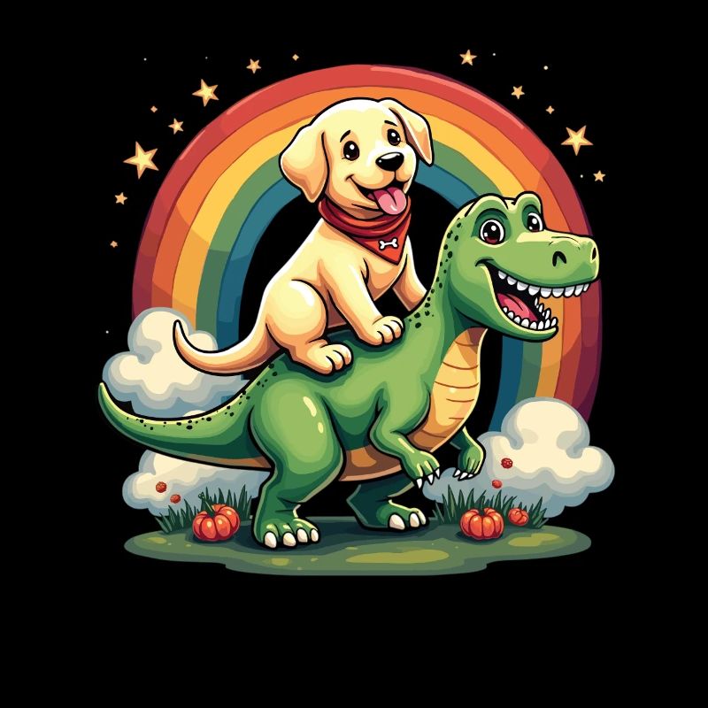 Labrador Hund Dinosaurier Regenbogen Labrador