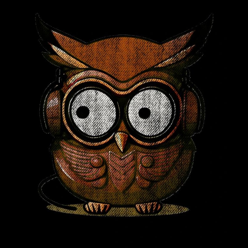 Eule stonewashed look braun Kopfhörer