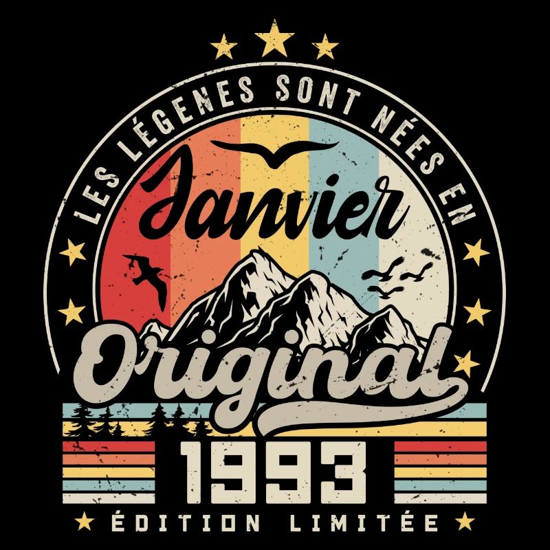 Janvier 1993 Vintage Rétro Anniversaire 1993