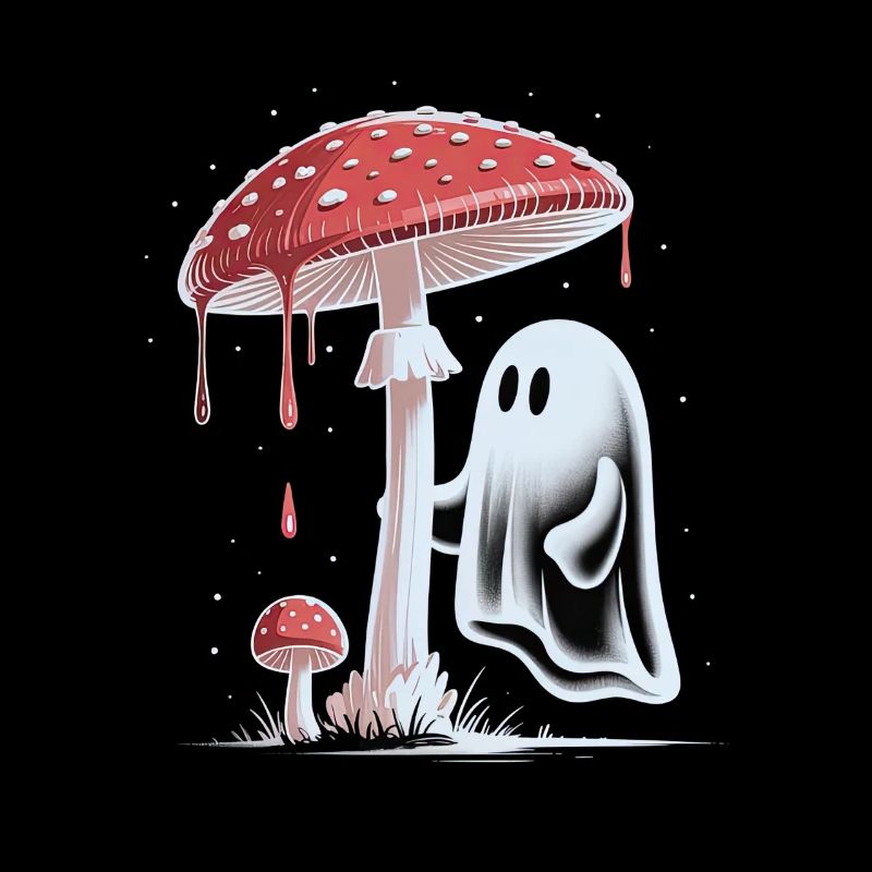 Halloween Whimsical Ghost & Toadstool Cottagecore