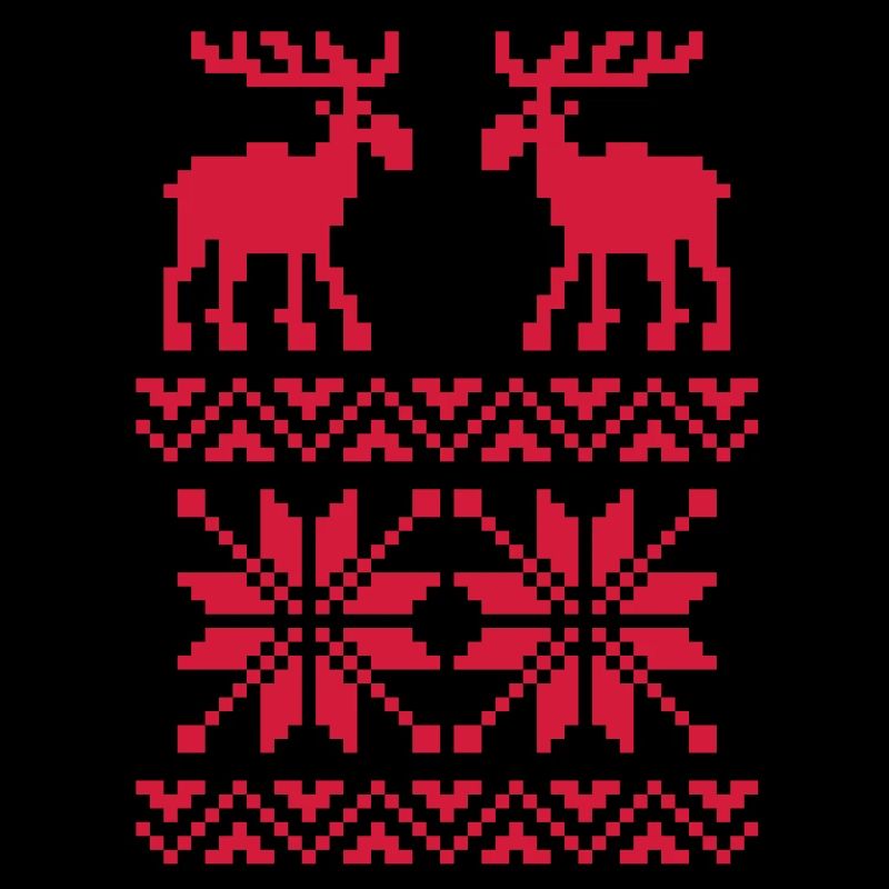 Moose Pattern Christmas Sweater