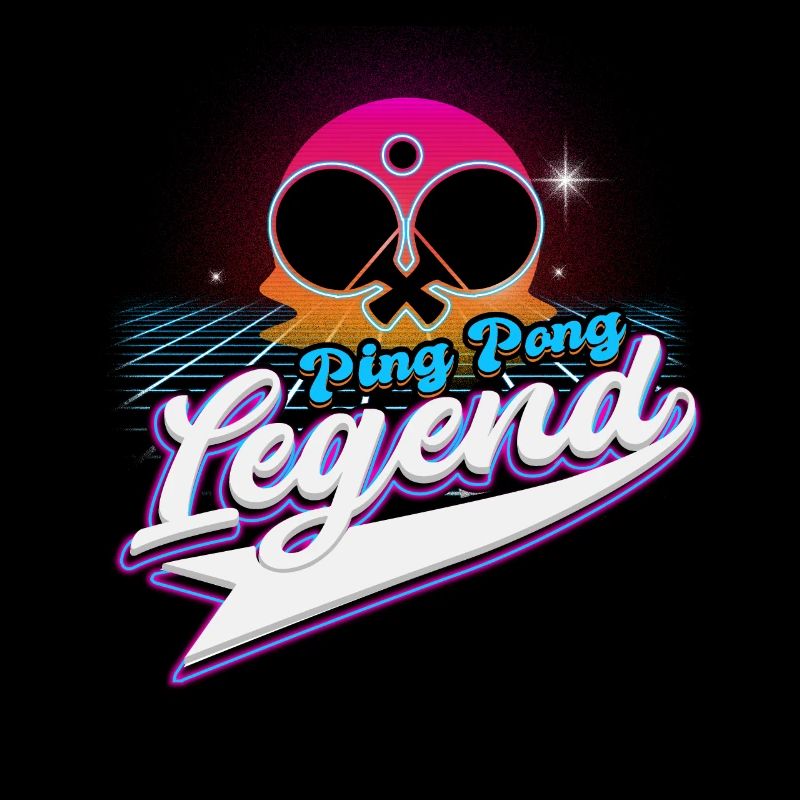 Cool Retro Crossing Rackets Ping Pong Legend