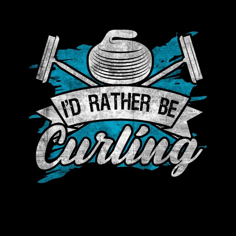 Coole Curling Plakette I'd rather be Curling