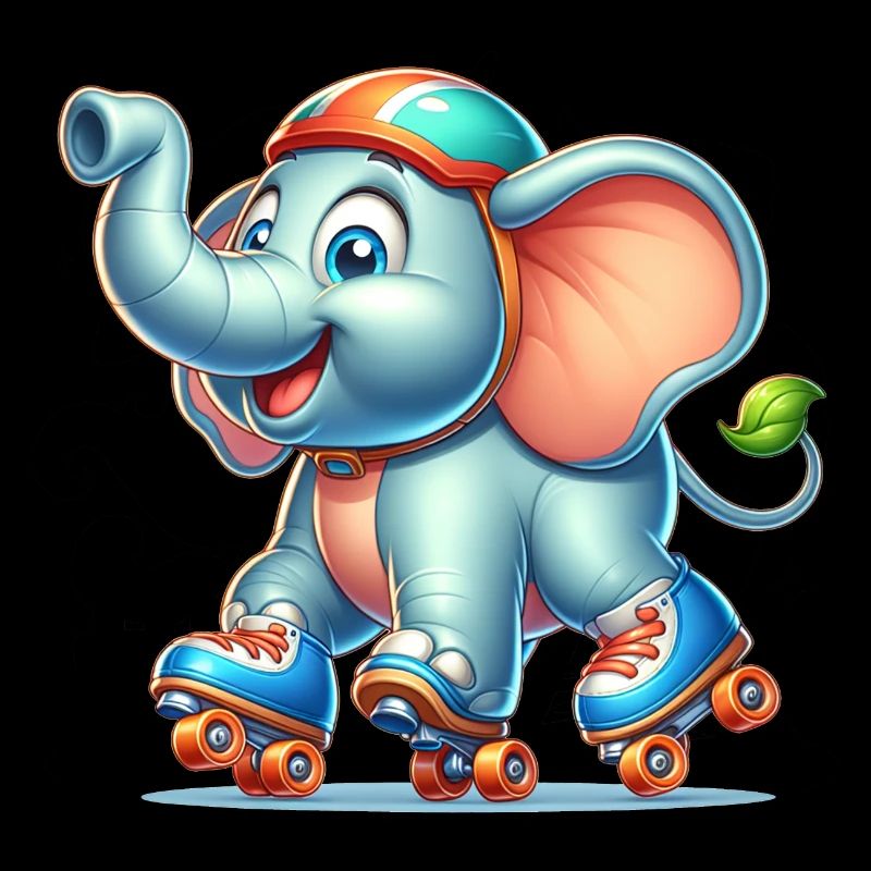 Cute Inline Skater Elephant