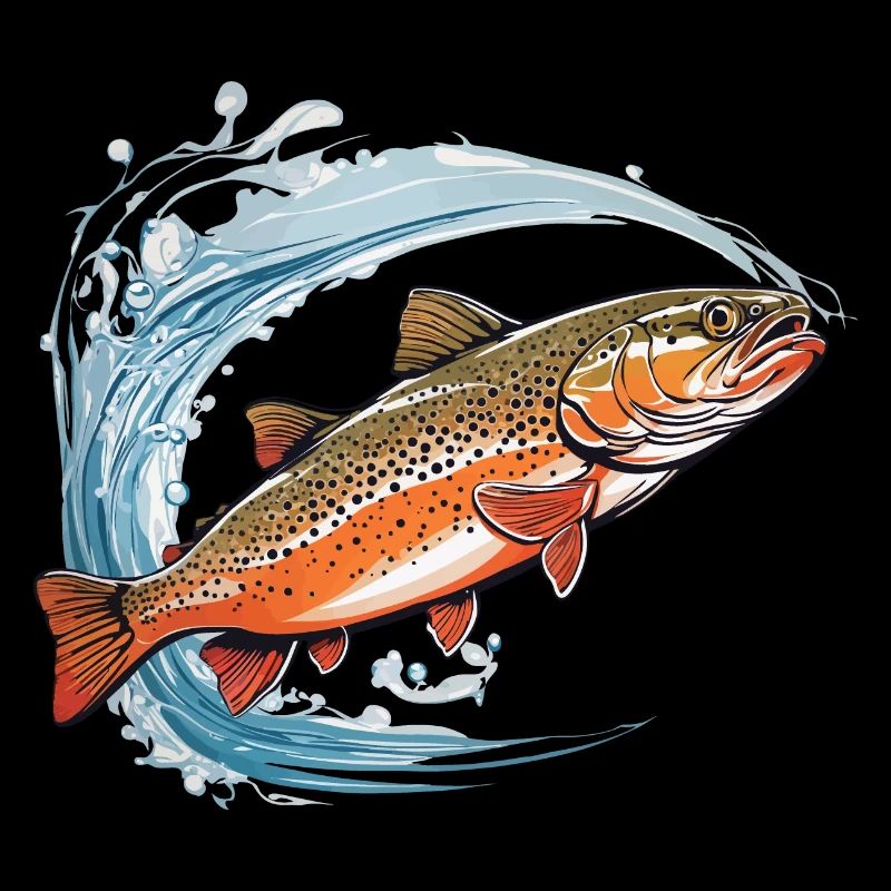 Conception passionnée de poisson pêcheur à la truite