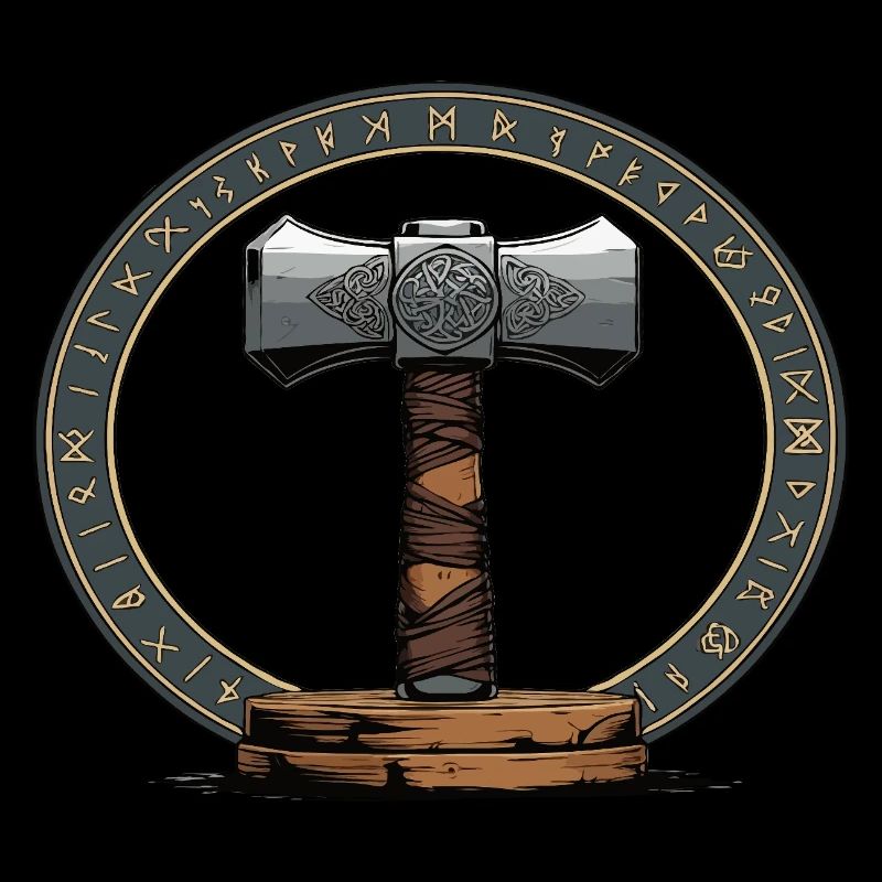 Wikinger Hammer Krieger Walhalla Runenkreis Thor
