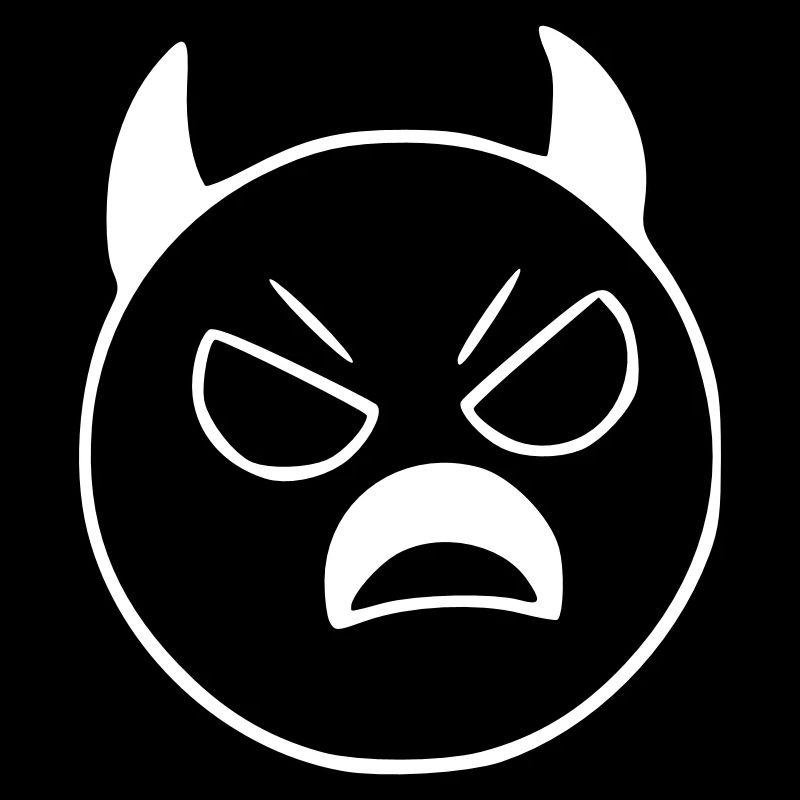 Emoji sketch devil evil white
