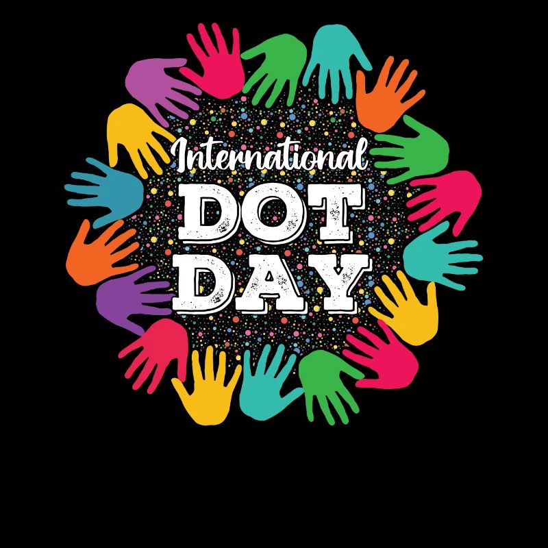 Hands Unity Pattern Colorful International Dot Day