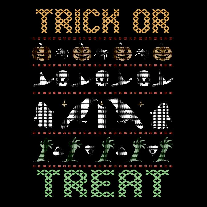 Stitch Pattern Horror Creatures Trick Halloween