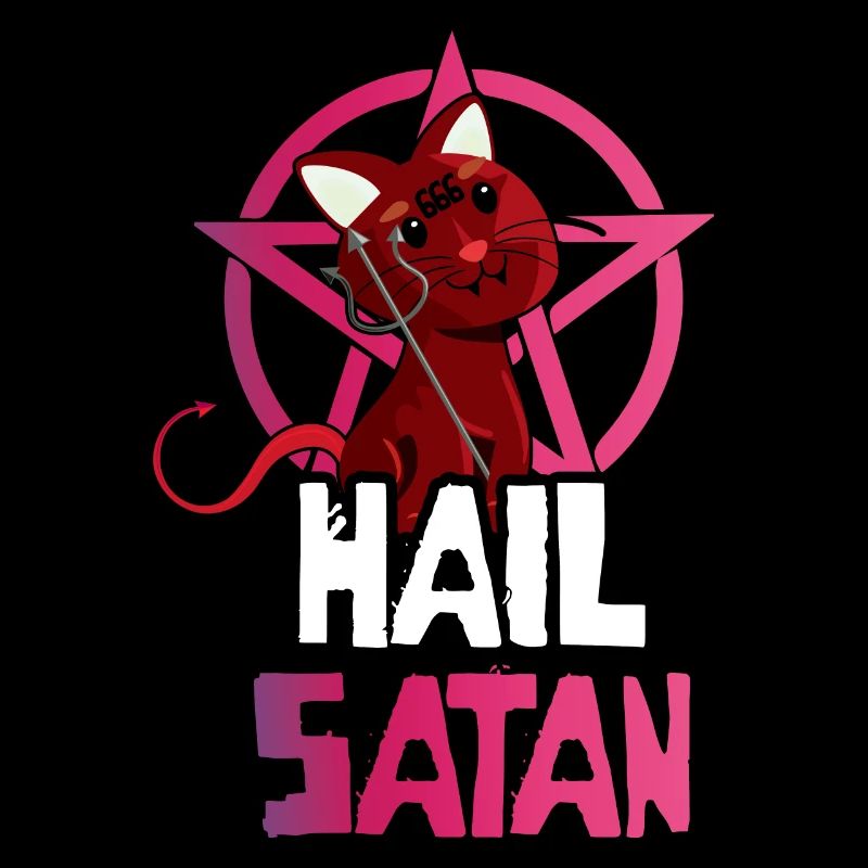 Mignon Chat Diable Satan Horreur Effrayant Halloween