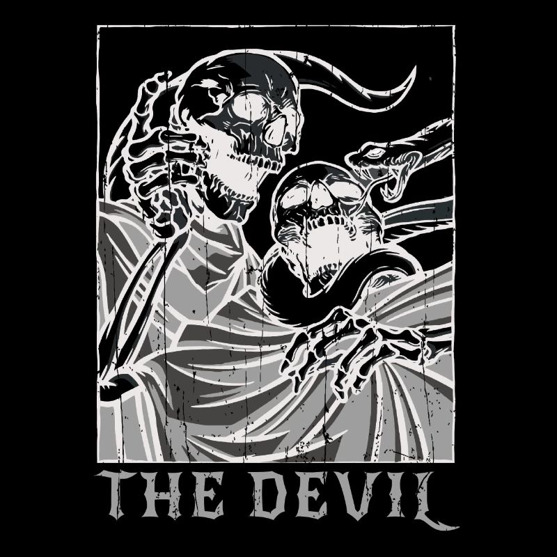 Skeleton Bones Tarot Card Occult Devil Gothic