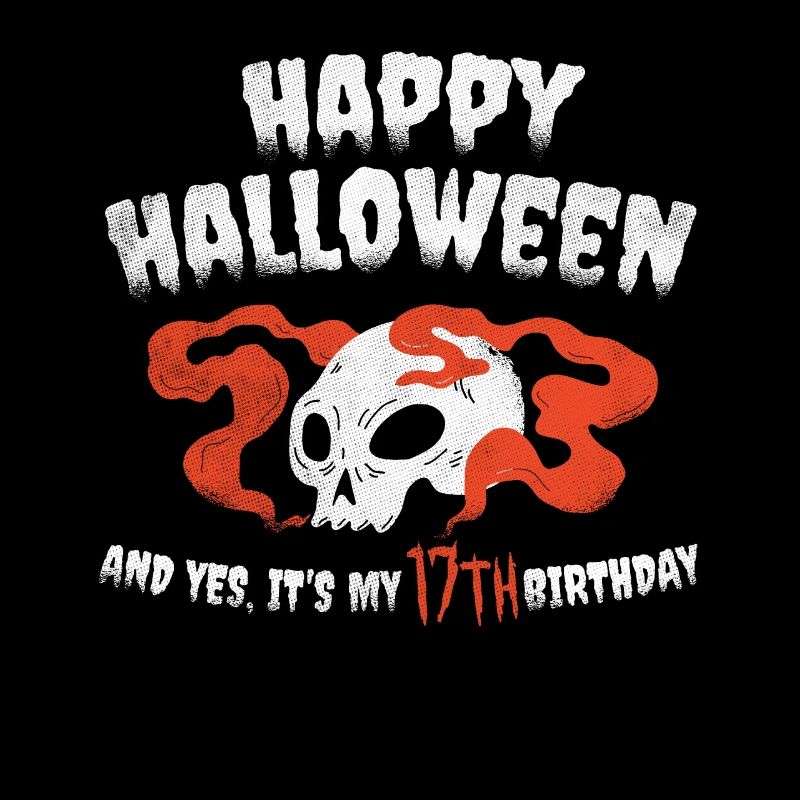 Scary Horror Age 17 Year Old Birth Born Halloween