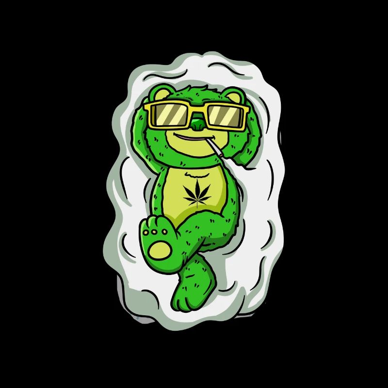 Grass Bear Sunglasses Green Cloud Chilling