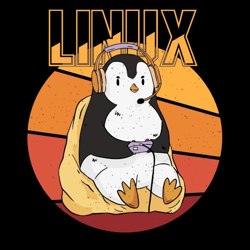 Gamer Penguin Linux Root Party Nerd Programmer Com