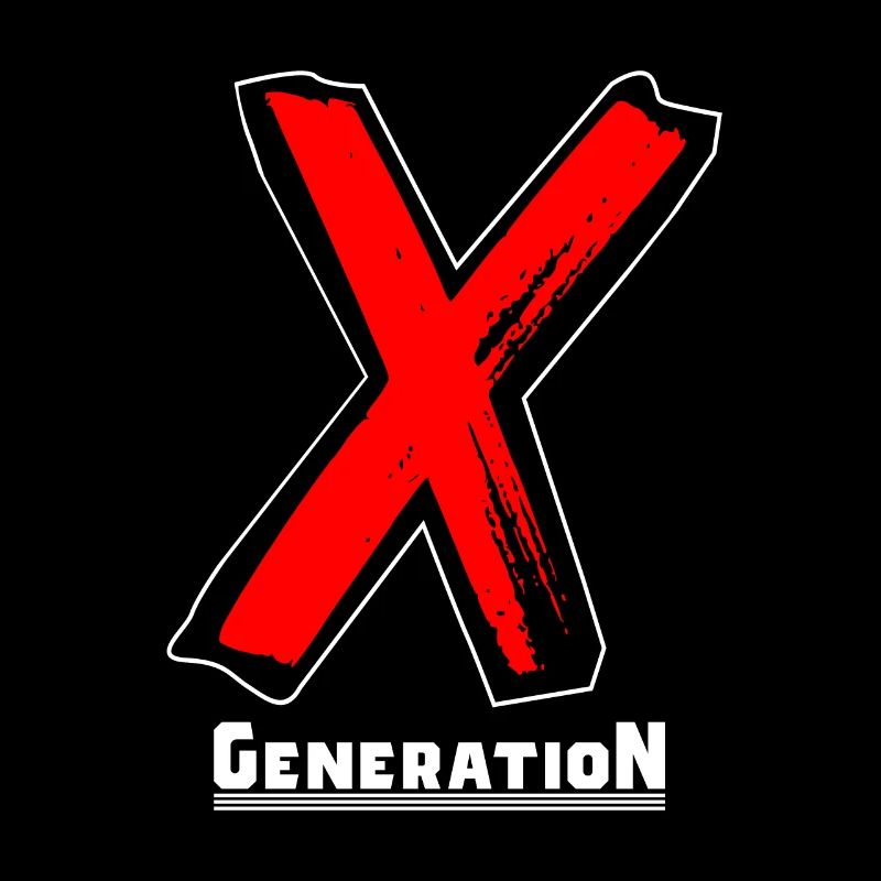 Generation X Buchstaben / X-Symbol Text Geschenk