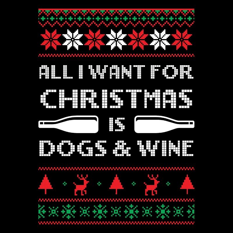 Vilain pull de Noël Chiens et vin