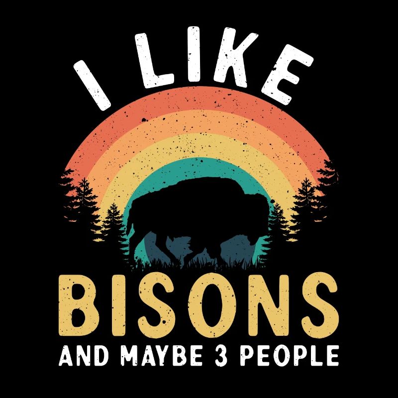 J’aime le bison et 3 personnes vache bison buffle