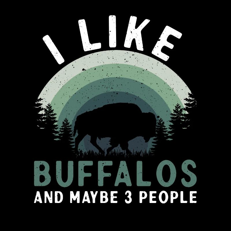 J’aime le bison et 3 personnes vache bison buffle