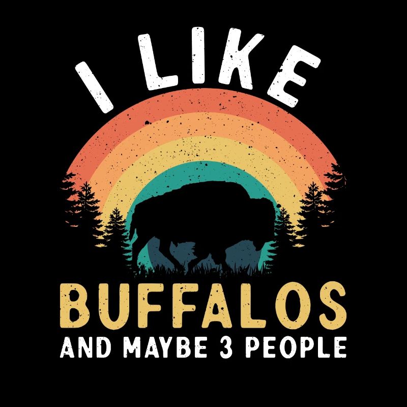J’aime le bison et 3 personnes vache bison buffle