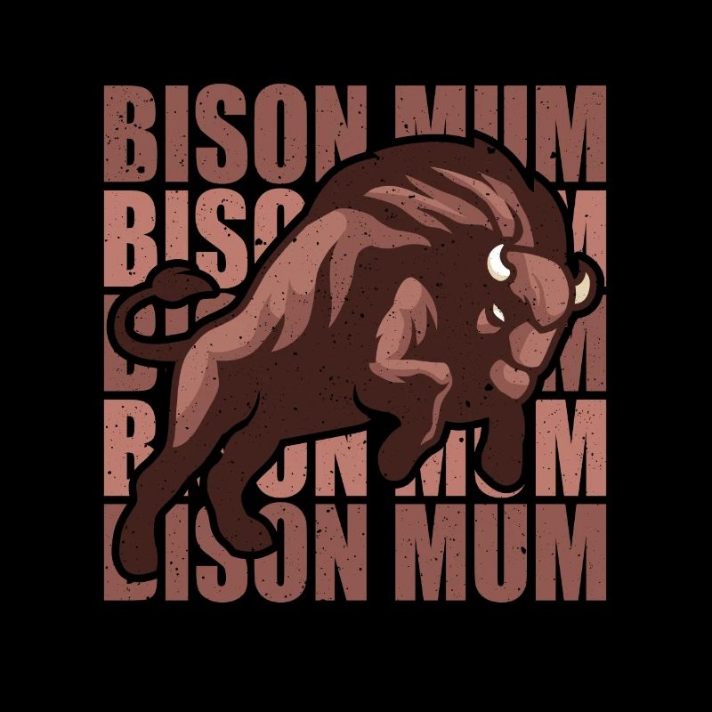 Rétro Bison Maman Vache Bison Buffle Buffle d’eau