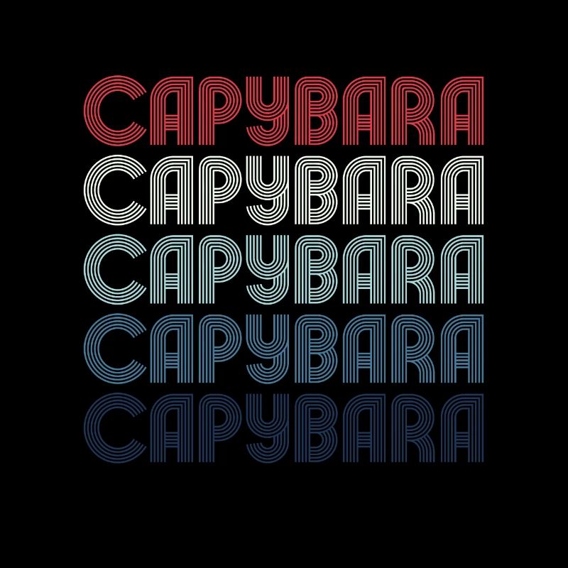 Retro Capybara Text Design - Capybaras