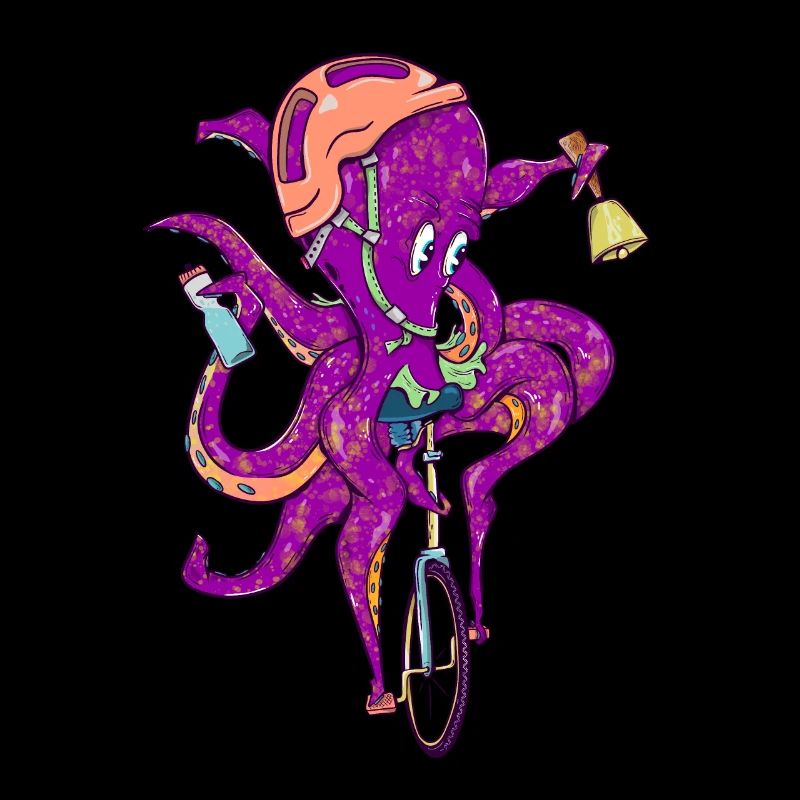 Octopus riding a unicycle