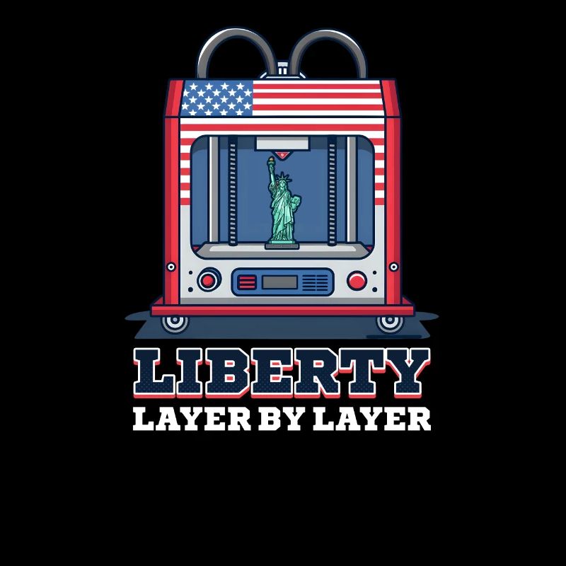 Impression 3D patriotique Liberty couche par couche